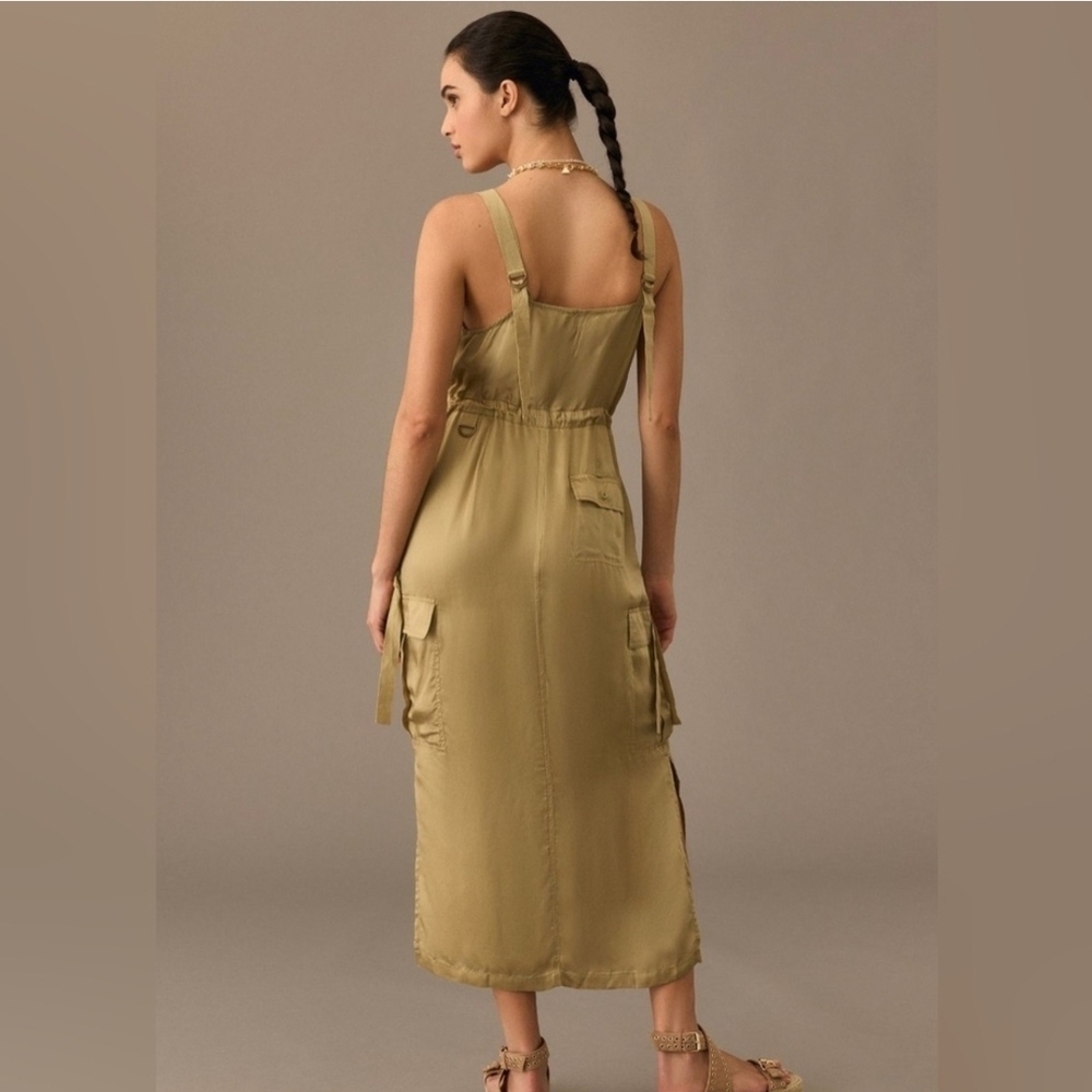 Love The Lavel  Olive Utility Dress Sz Medium New With Tags - Picture 2 of 16